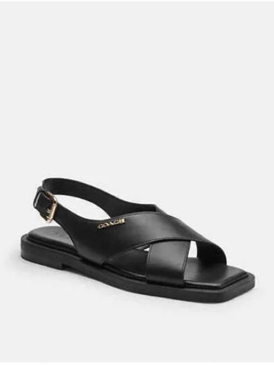 Coach Shoes - Coach Black Leather Criss Cross Sandal